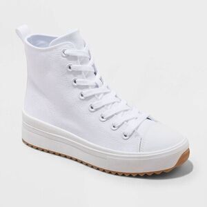 Wild Fable - Wild Fable Women's High-Top Canvas Casual Sneakers White